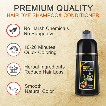 Triple Action Black Hair Dye Shampoo