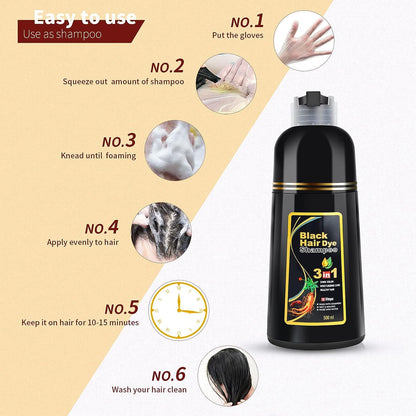 Triple Action Black Hair Dye Shampoo