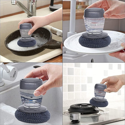 2 in 1 Liquid Soap Dispensing Palm Brush