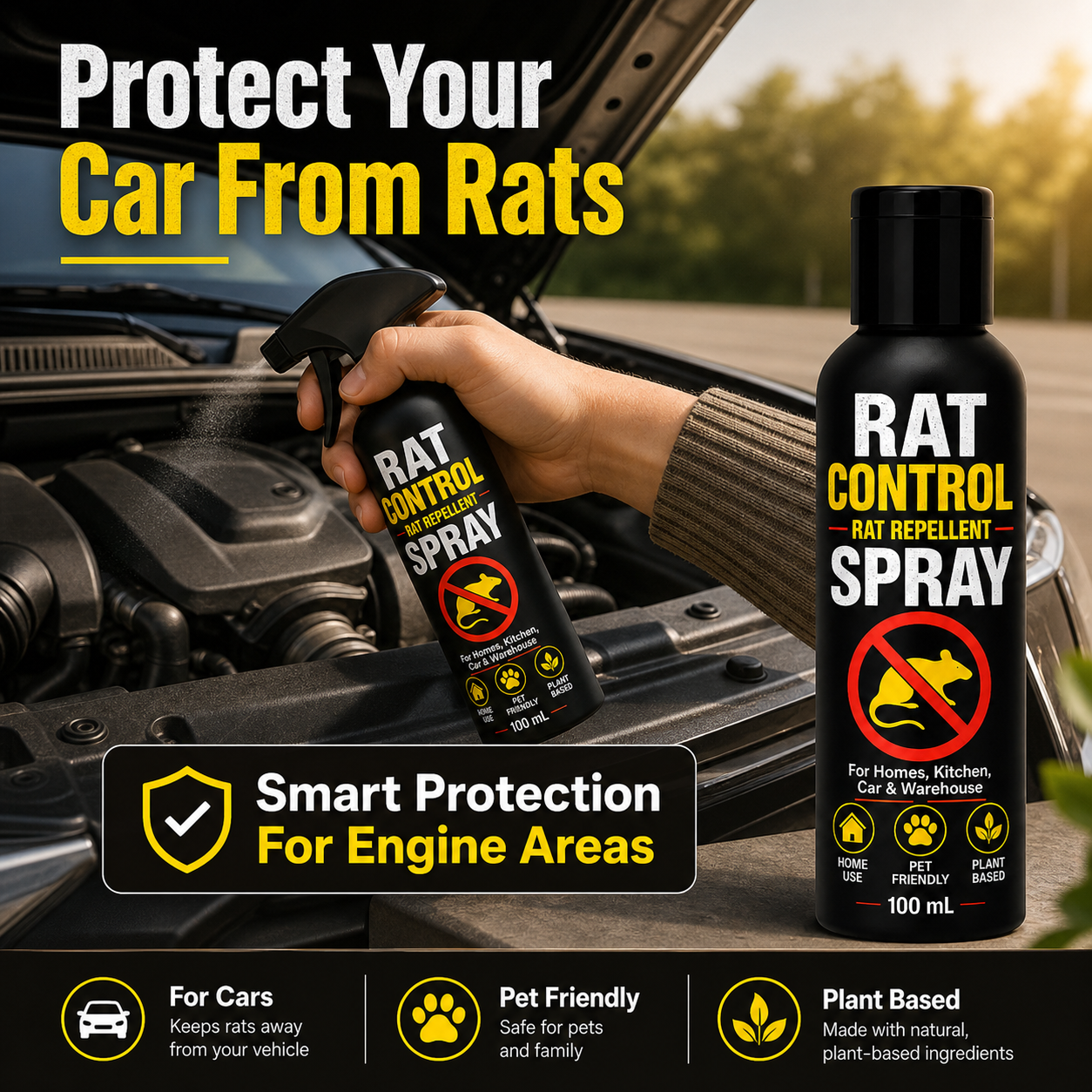 Rat Control - Rat Repellent Spray | BUY 1 GET 2 FREE!